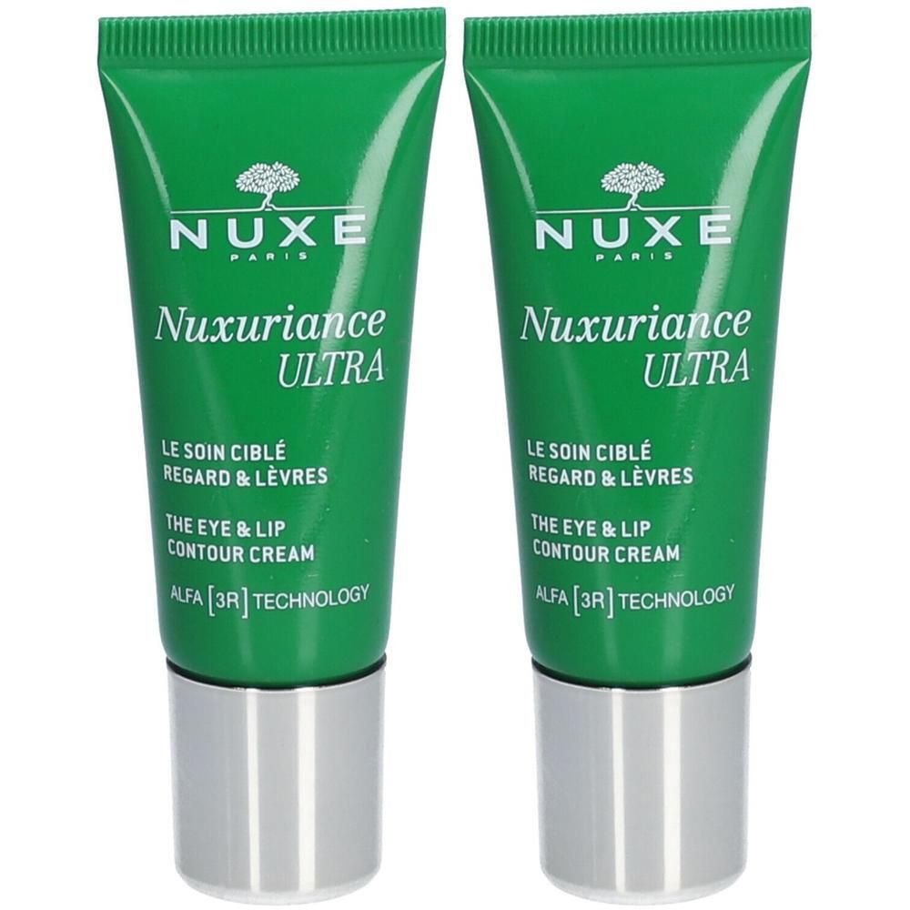 Deux tubes de crème contour des yeux et lèvres Nuxe Nuxuriance Ultra, 15ml.