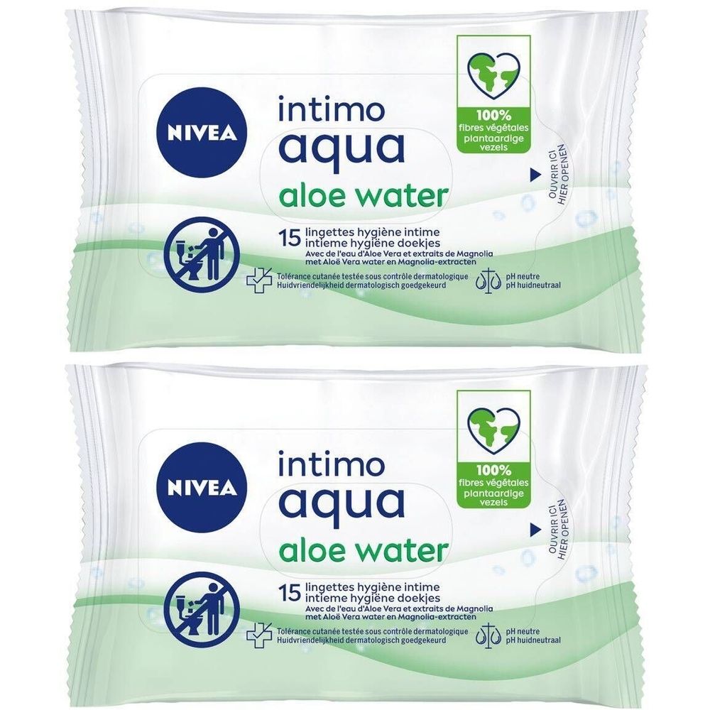Nivea Intimo Aqua Aloe Wasser Lingettes hygiène intime