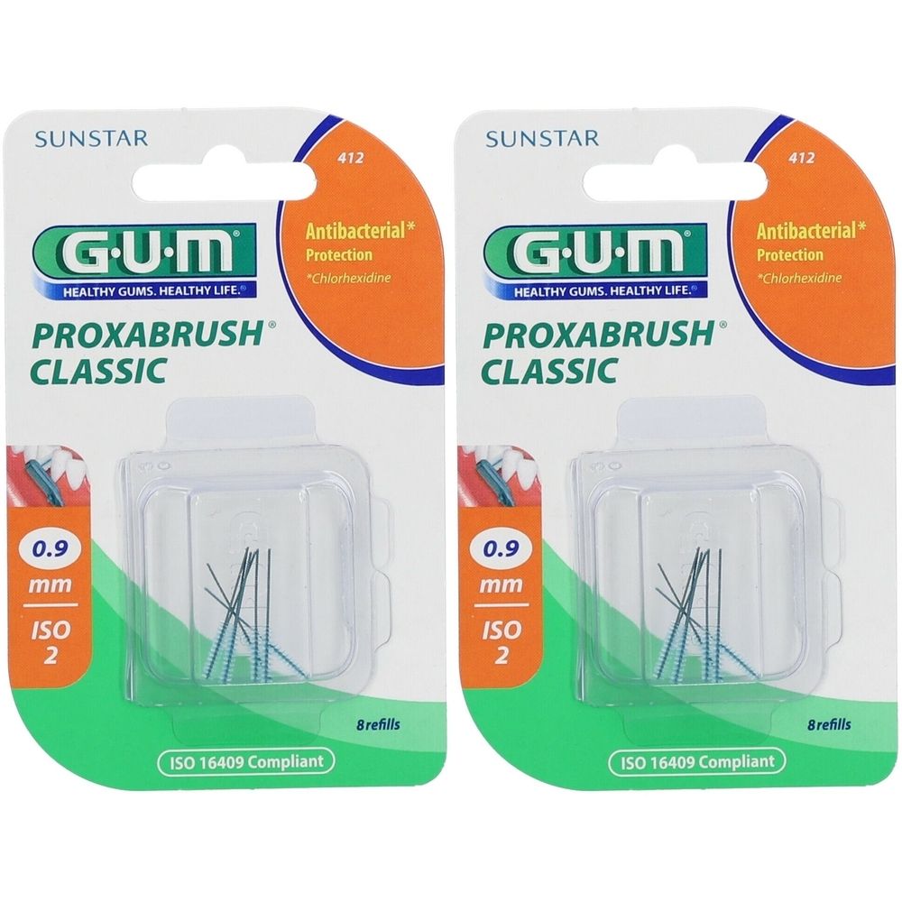Gum® Proxabrush® Classic Recharge Brossette interdentaire cylindrique 0,9 mm orange