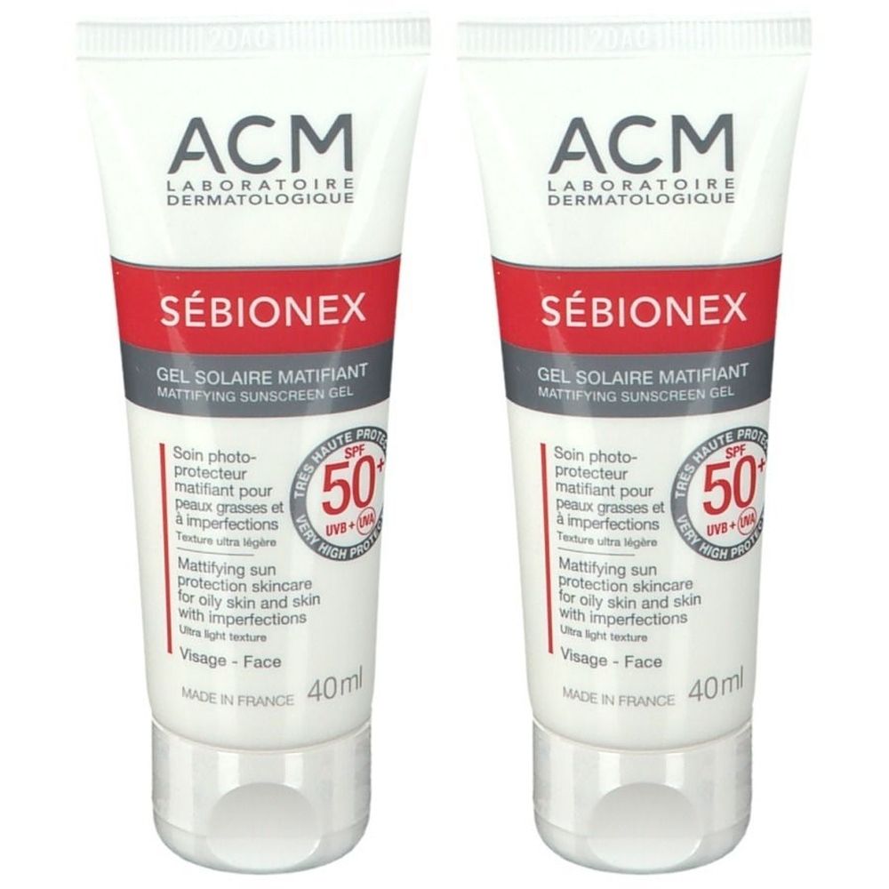 Sebionex GEL Ecran Solaire Matifiant SPF 50+ - Gel solaire matifiant très haute protection 2x40 ml Sonnenschutzgel