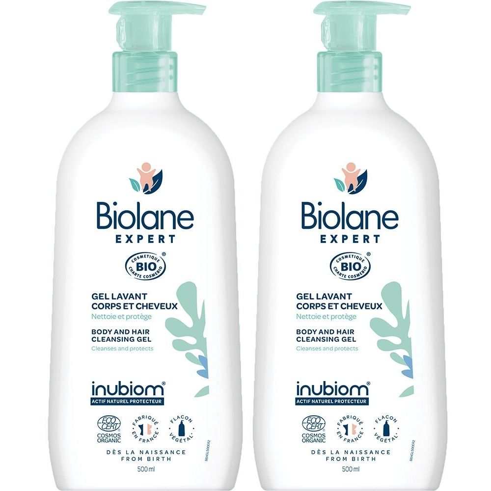 Biolane Expert - Gel Corps & Cheveux Bio - Peaux Sensibles - 500ml