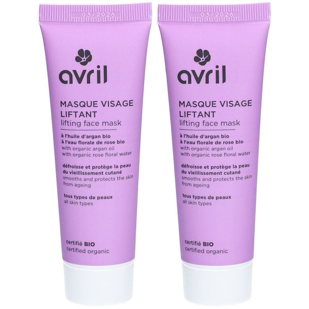Avril Masque Visage Liftant Bio 2x50 ml - Redcare Pharmacie