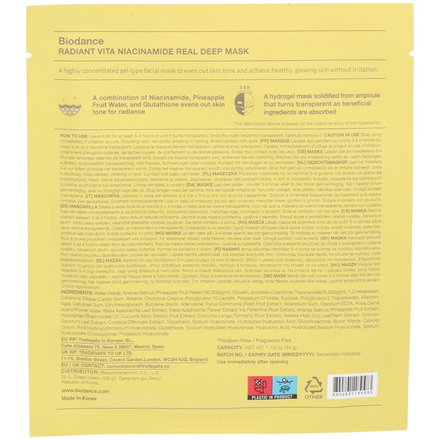 Biodance Radiant Vita Niacinamide Real Deep Mask