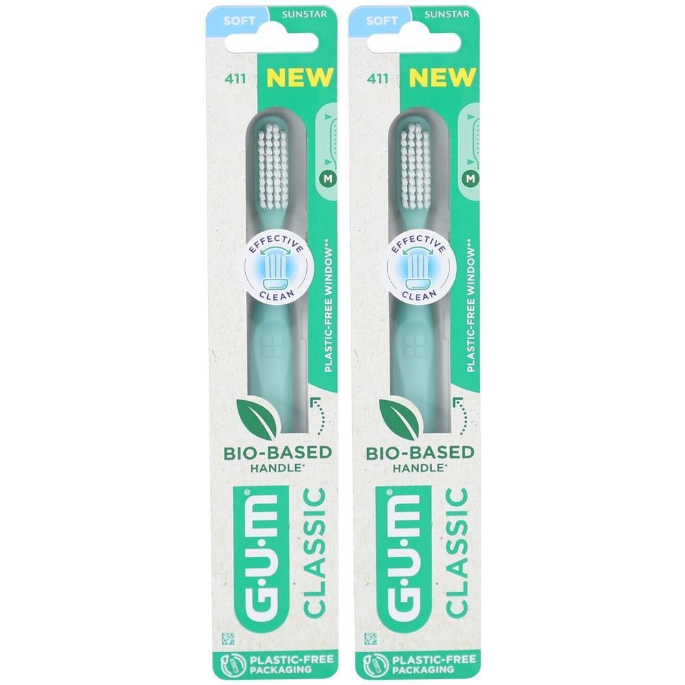 Gum Classic, Brosse à Dents, 4 Rangs, Manche Thermocoudable Avec Stimulateur Gingival, (re