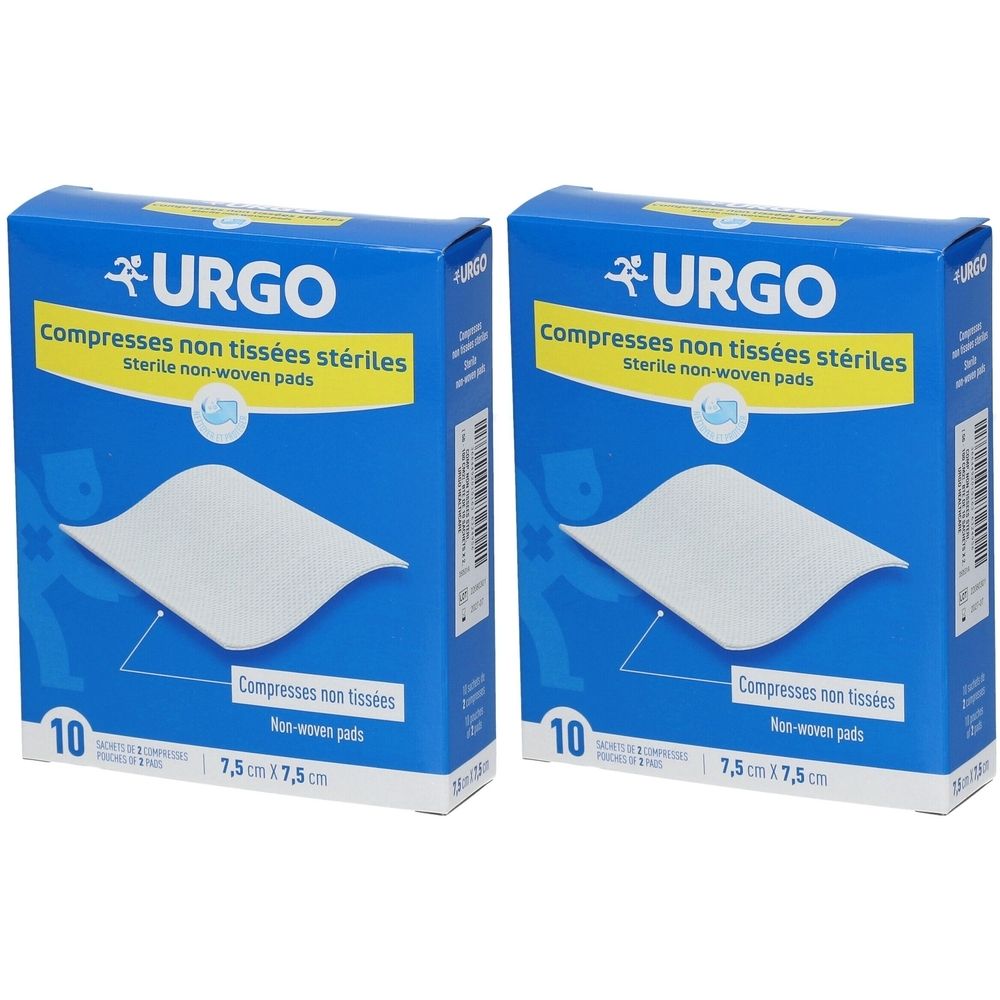 URGO Compresses stériles Non-tissées 7,5 cm x 7,5 cm