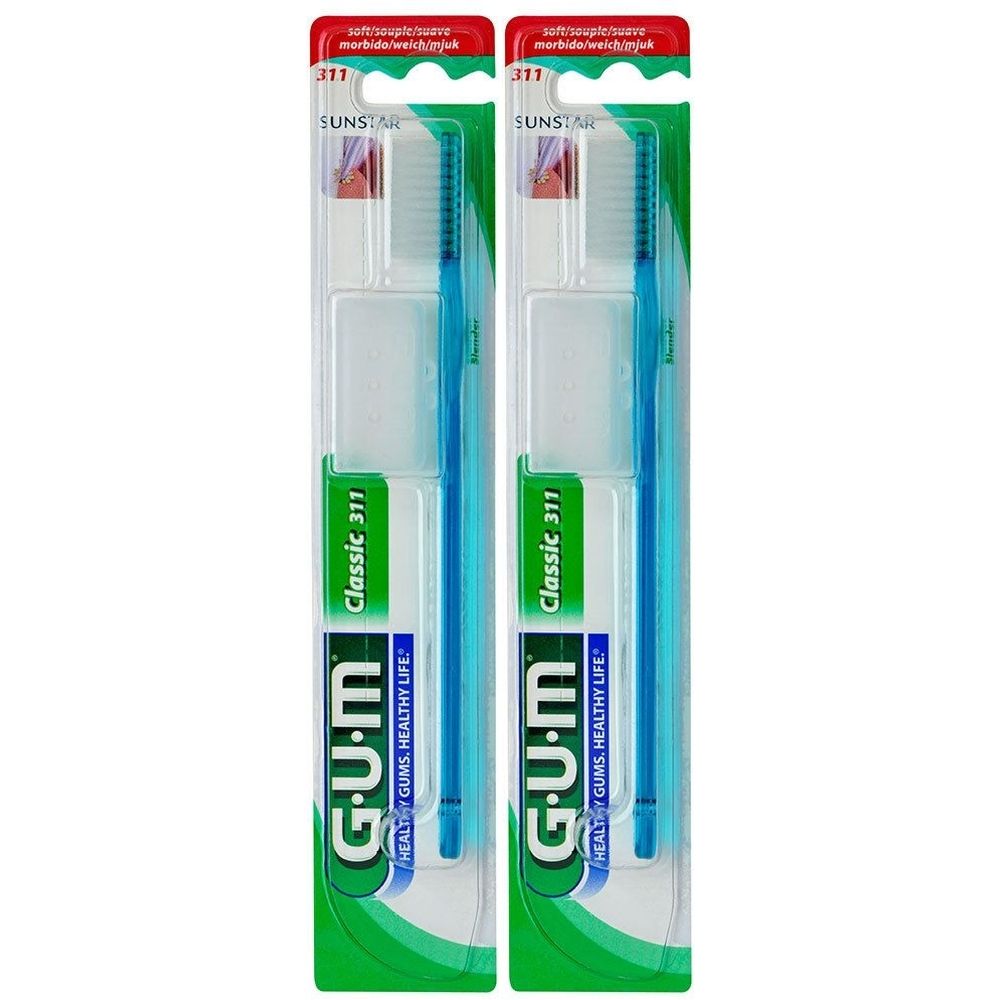 Gum® Classic Weiche Zahnbürste mit schmalem Kopf 3 Reihen