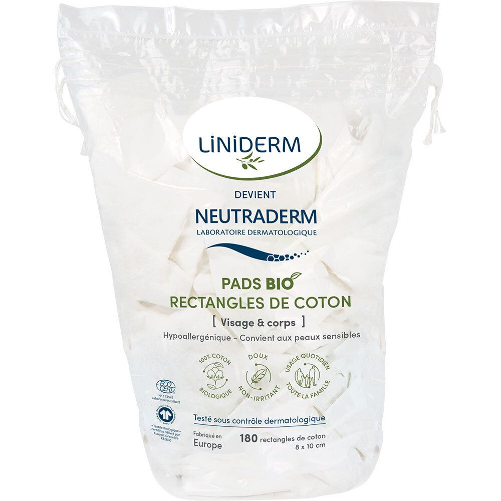 NEUTRADERM PADS BIO Rectangles de coton 8x10cm