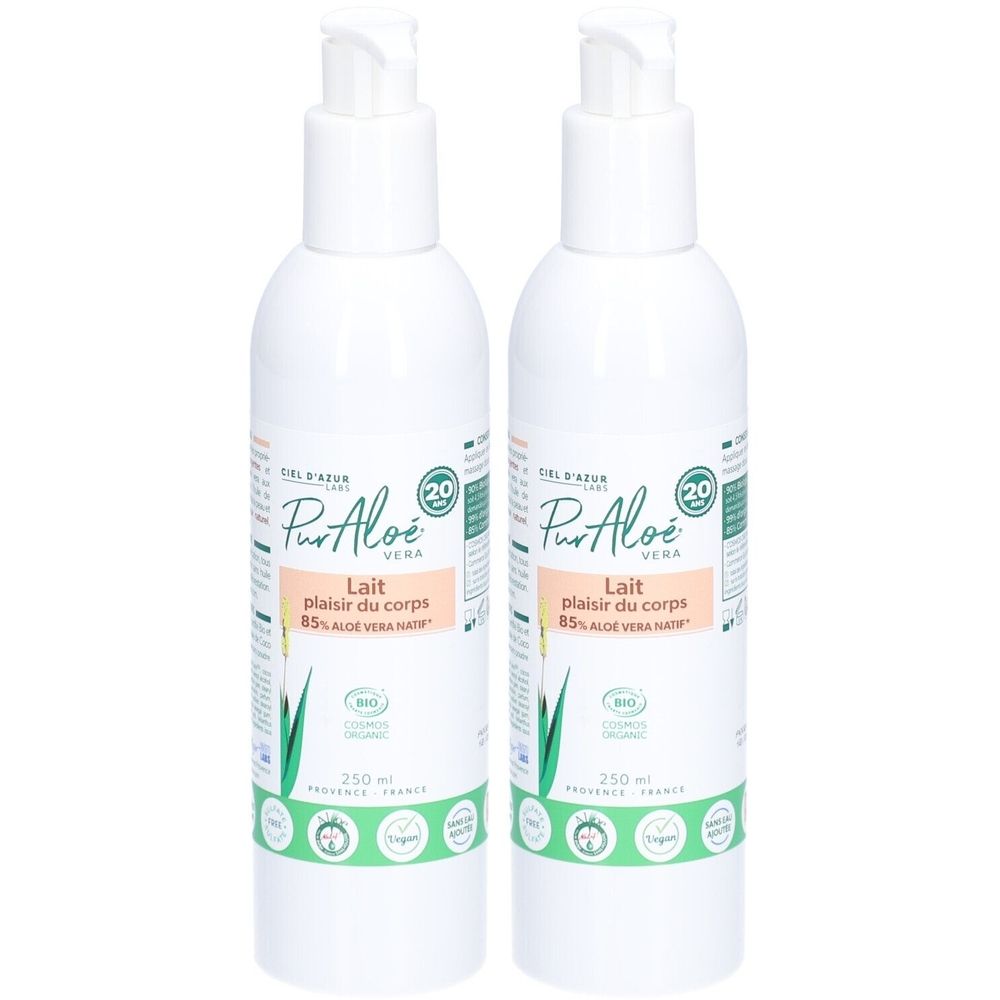 Pur Aloé Lait Plaisir du Corps 85% d'Aloe Vera Bio