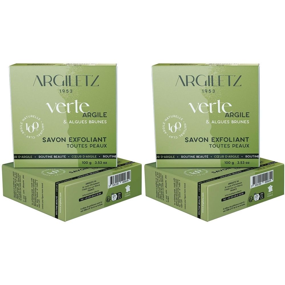 argiletz Körperpeeling-Seife mit grüner Tonerde