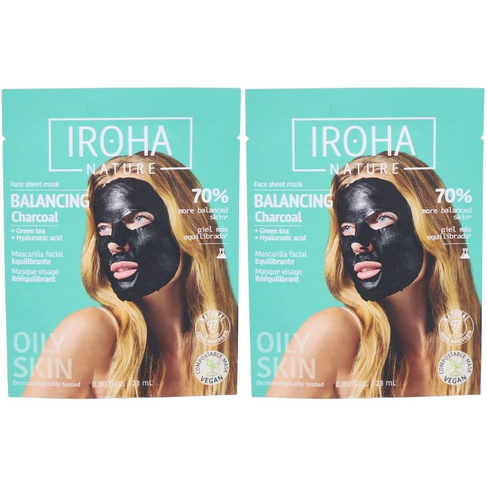 Iroha Detox Masq A/Imperf Charbon x2 2x23 ml Gesichtsmaske