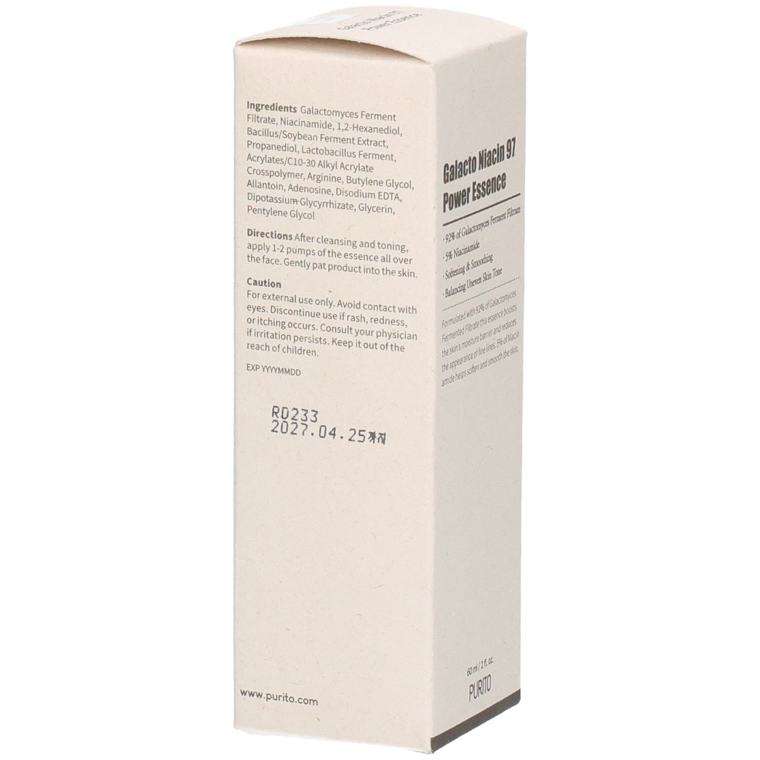 PURITO Galacto Niacin 97 Essence – aufhellend & glättend