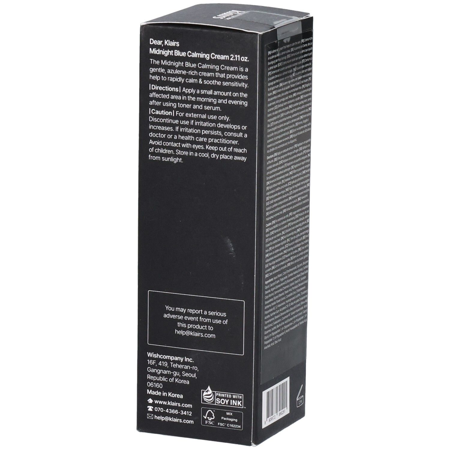 dear Klairs Midnight Blue Calming Cream