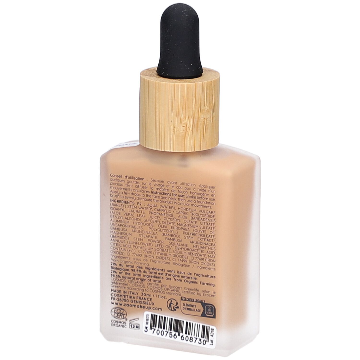 ZAO Sérum teinté seconde peau 873 Doré