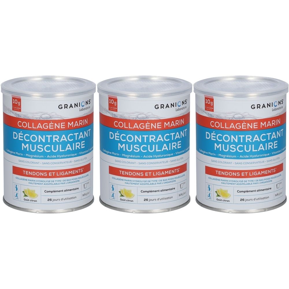 Laboratoire des GRANIONS® Décontractant Musculaire - Collagène Marin Poudre Saveur Citron