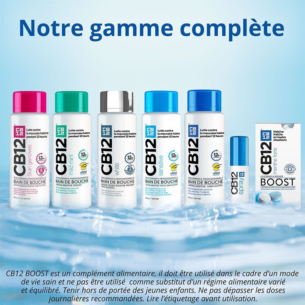CB12 - Spray Buccal - Haleine Fraîche en toutes situations - Usage quotidien, sans alcool - Arôme menthe - Spray 15ml