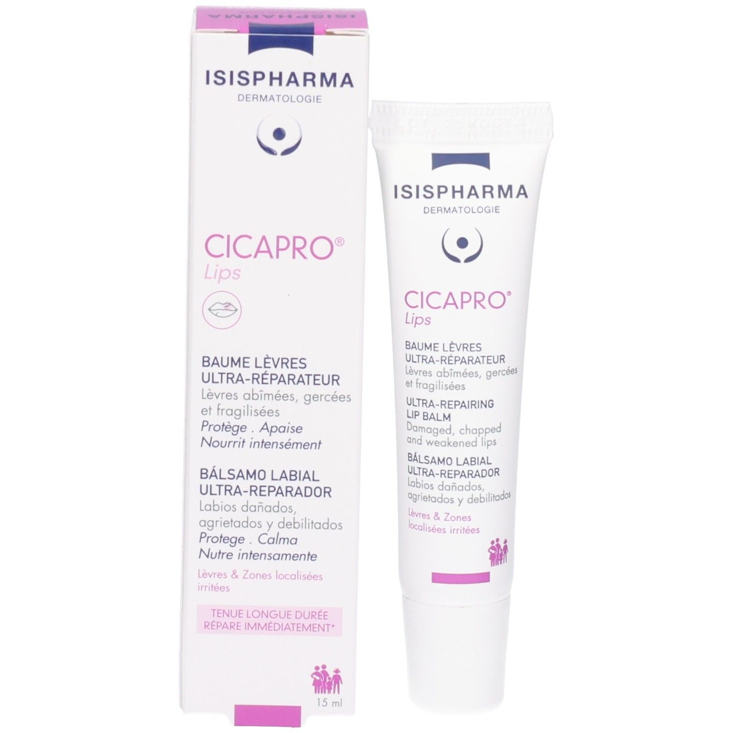 Isispharma CicaPro Lippenbalsam und Umverpackung, 15ml.