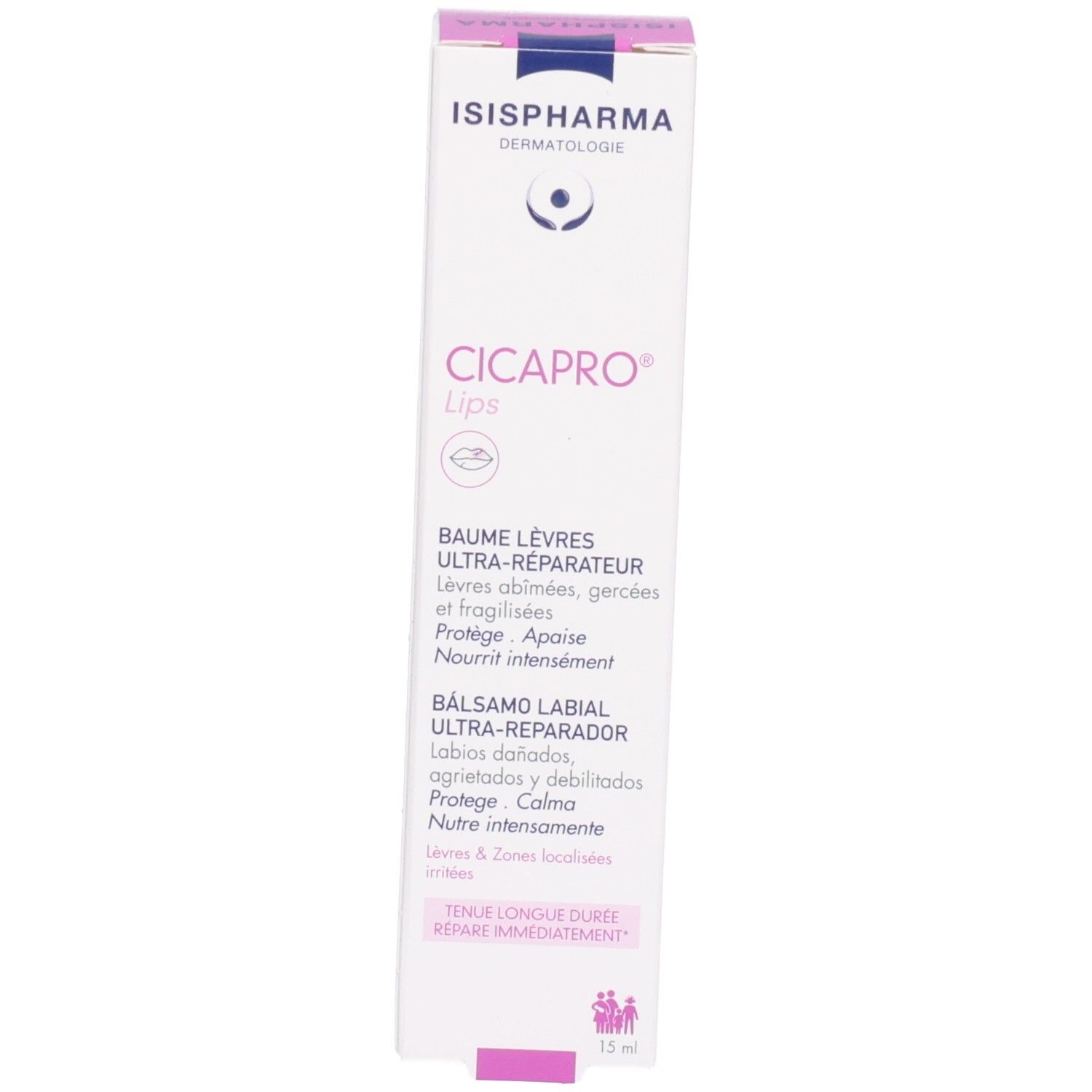 Isispharma CicaPro Lippenbalsam Umverpackung, Vorderseite, 15ml.