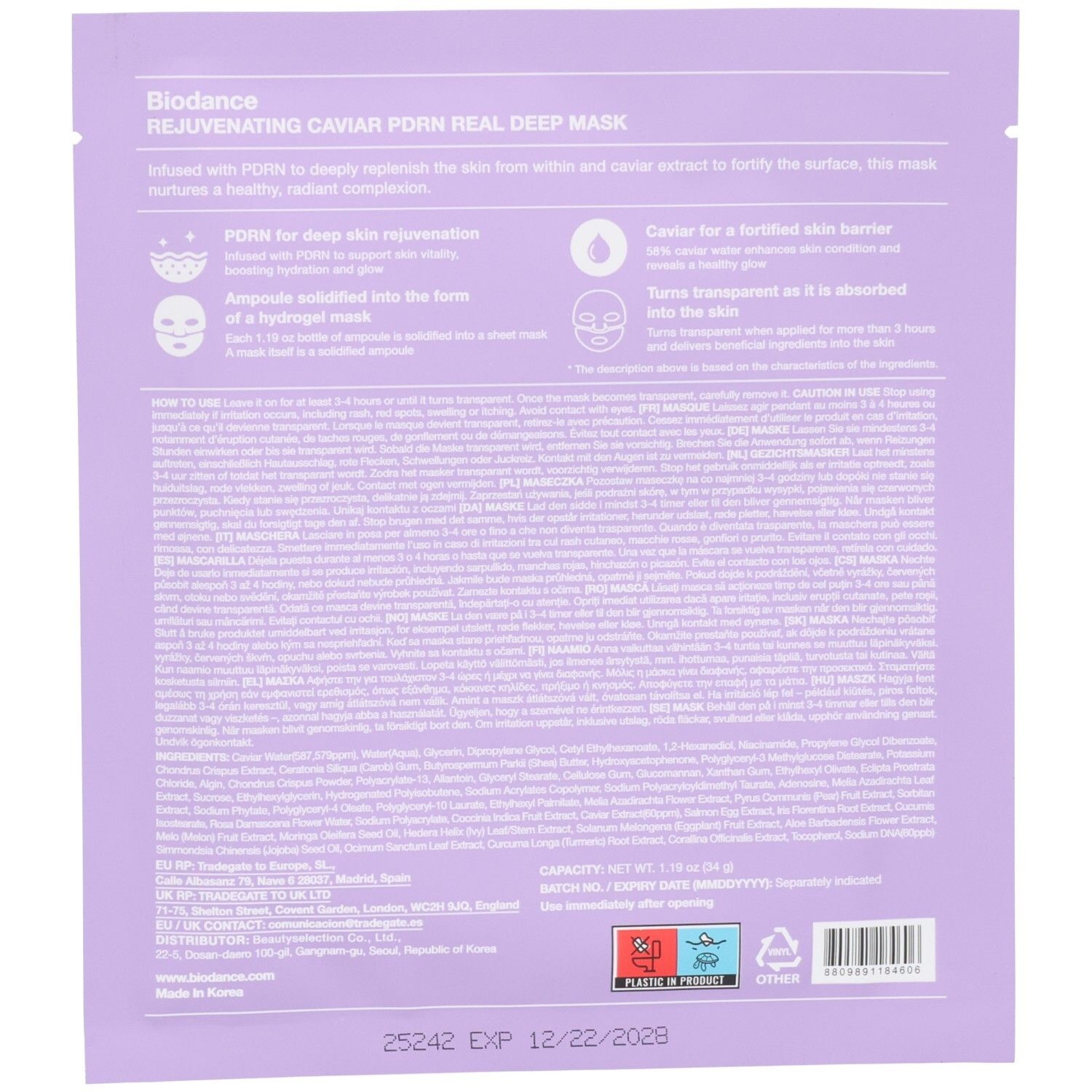 Biodance Rejuvenating Caviar PDRN Real Deep Mask Sheet
