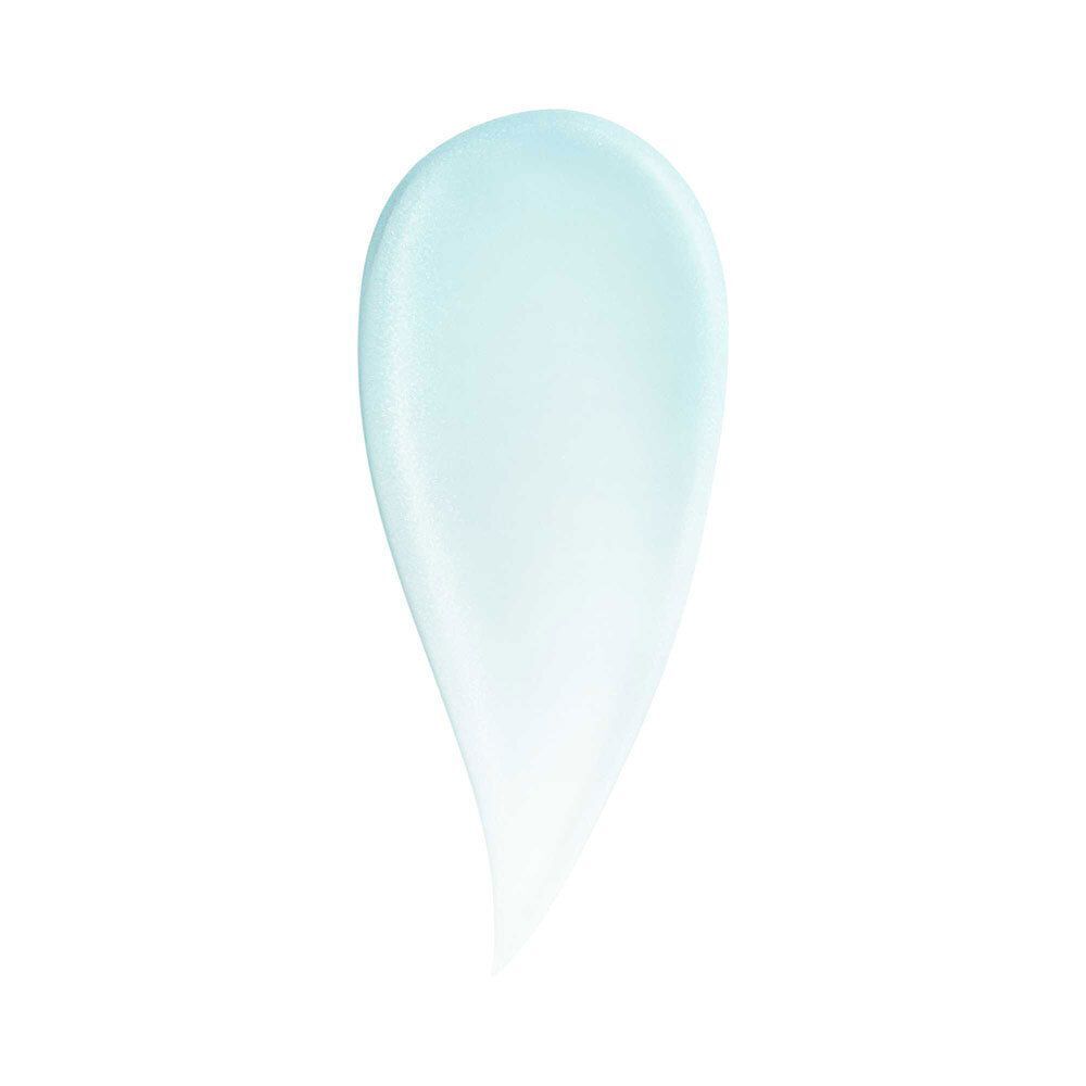 Une goutte de gel bleu clair sur fond blanc. En forme de goutte.