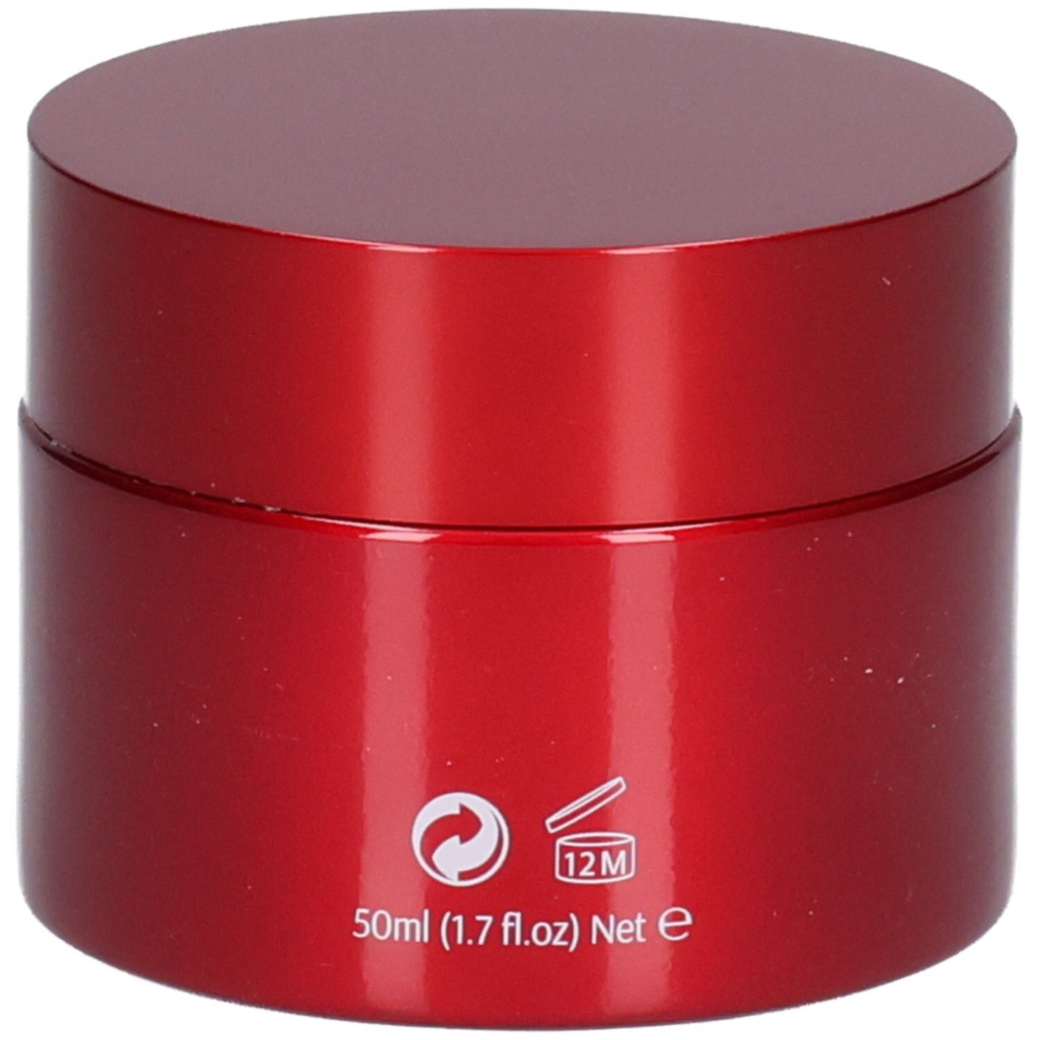 Rote Dose mit Hyaluronsäure, Advanced Anti-Wrinkle Cream, 50ml (1.7 fl.oz) Net e, Recycling-Symbol, 12M-Symbol.