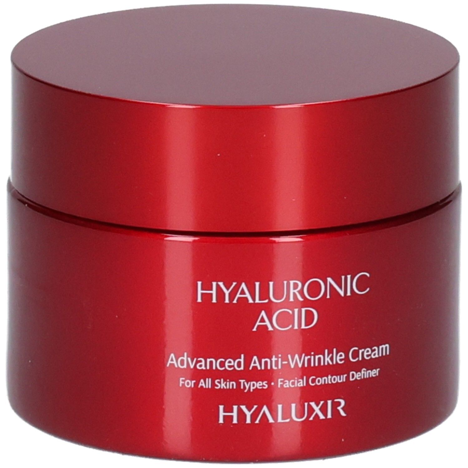 Rote Dose mit Hyaluronsäure, Advanced Anti-Wrinkle Cream, für alle Hauttypen, Gesichts-Kontur-Definer, HYALUXIR.