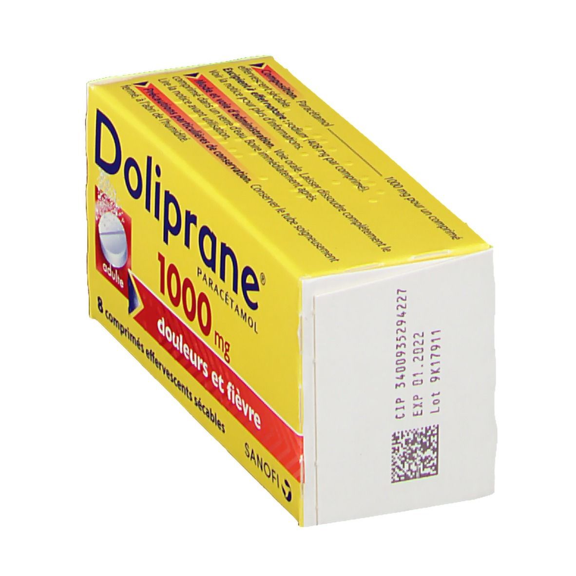 Doliprane® Paracétamol 1000 mg 8 pc(s) Comprimés Effervescents view 2