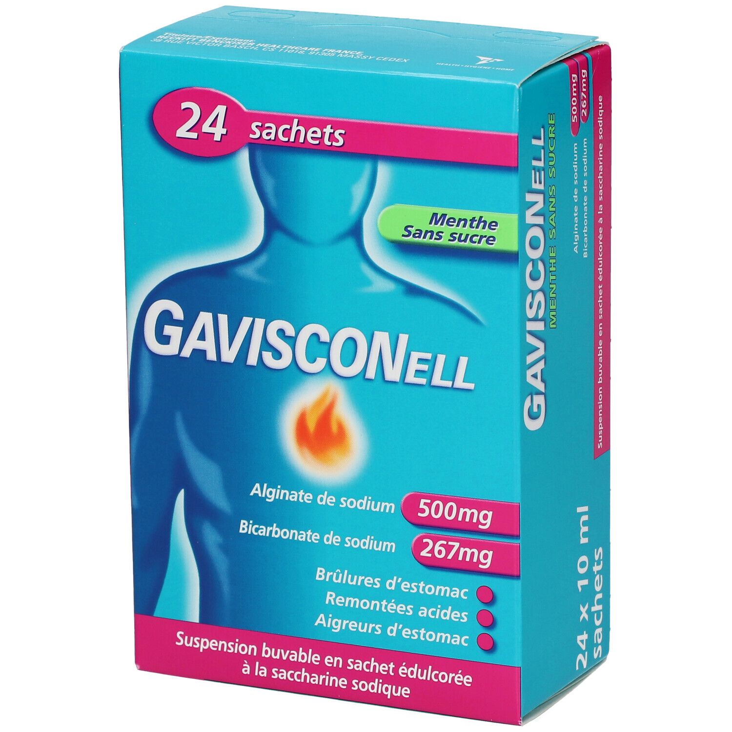 Gavisconell Menthe Sans Sucre - Suspension Buvable Edulcorée à la Saccharine Sodique