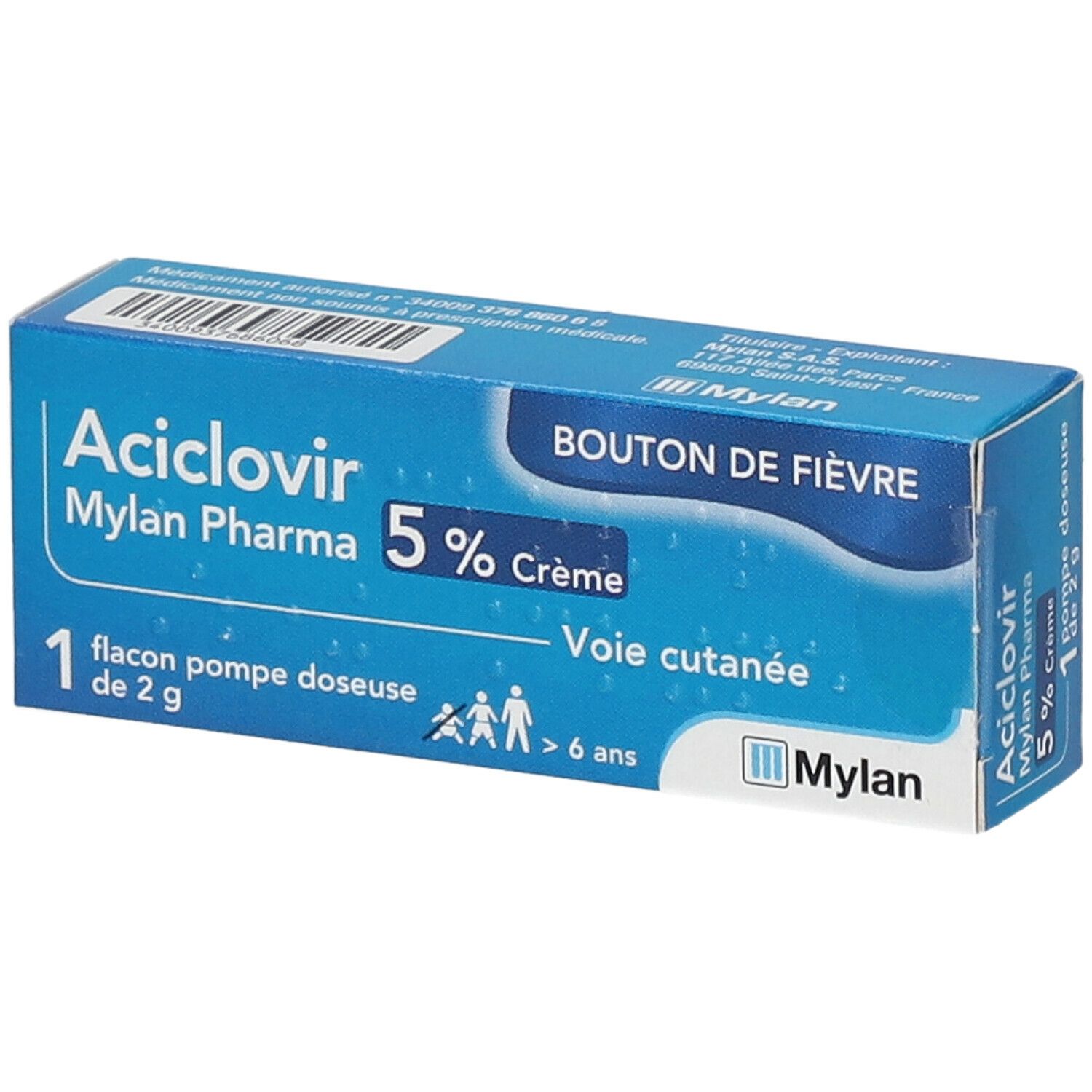 Aciclovir Mylan Pharma flacon-pompe crème 5 %