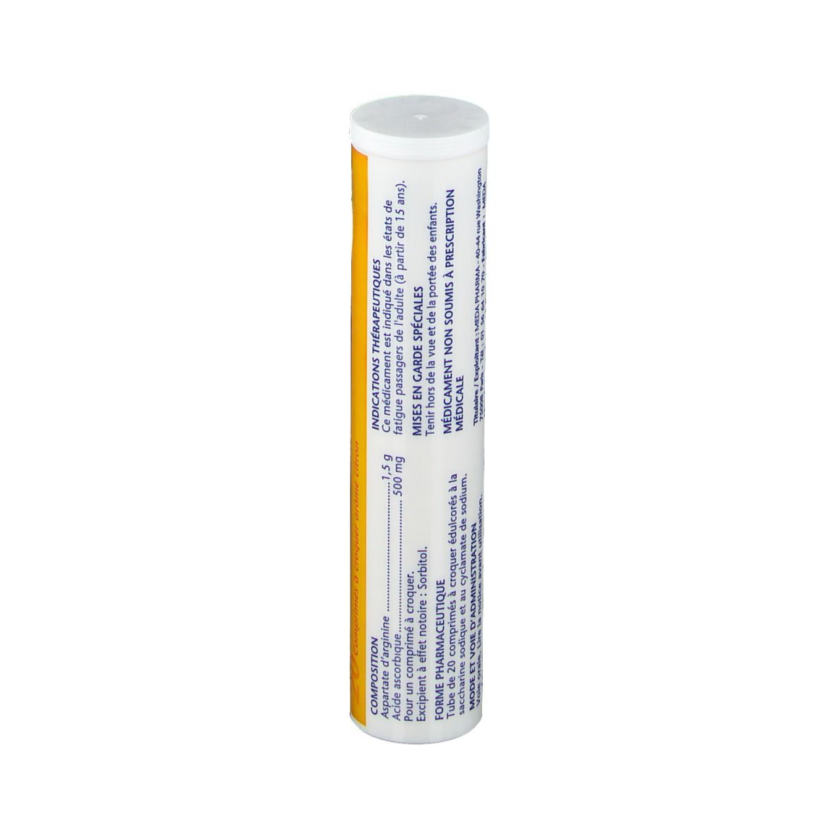 Tube de Sargenor à la vitamine C sans sucre. Informations sur les ingrédients et le dosage.