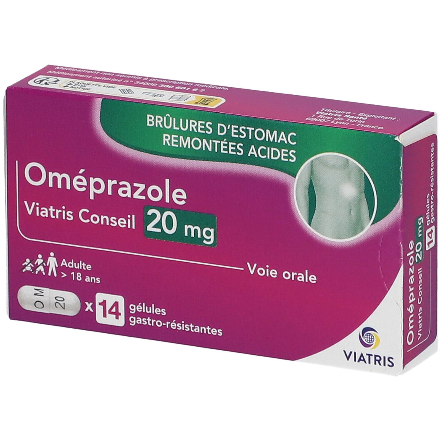 Oméprazole Mylan Conseil 20 mg