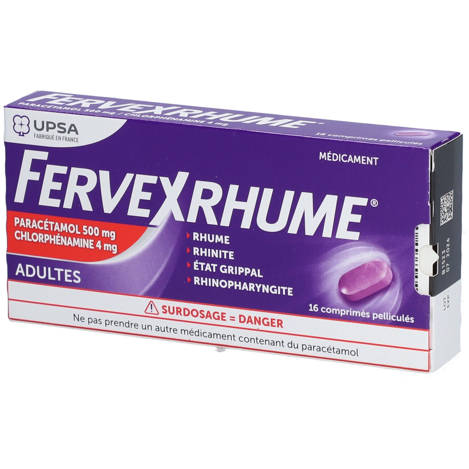 Fervexrhume, comprimé pelliculé, boîte de 16