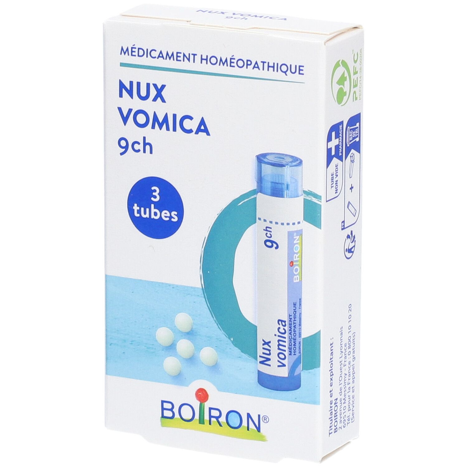 NUX Vomica Boiron 9CH pack de 3 tube-granules