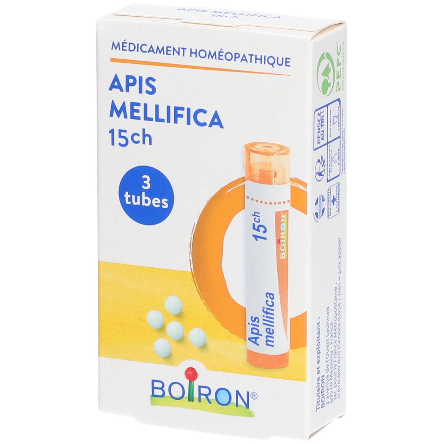 Apis Mellifica Boiron 15Ch pack de 3 tube-granules
