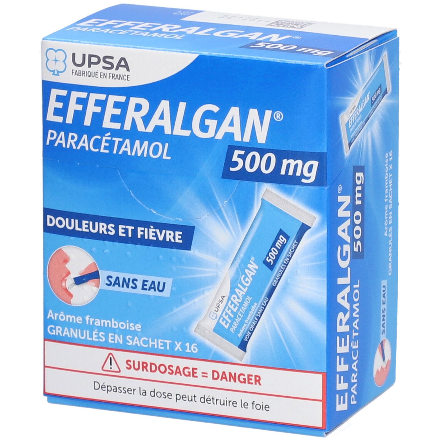 Efferalgan 500mg - Granulés en sachet - Arôme Framboise