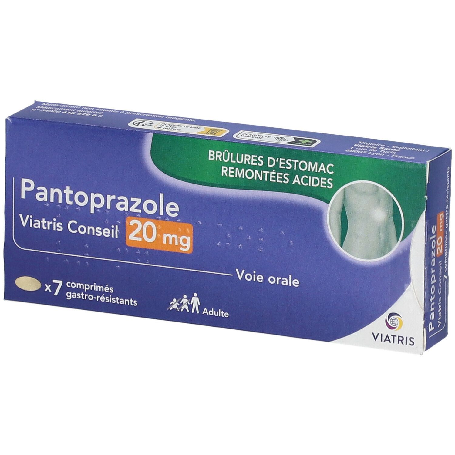 Pantoprazole Viatris Conseil 20 mg