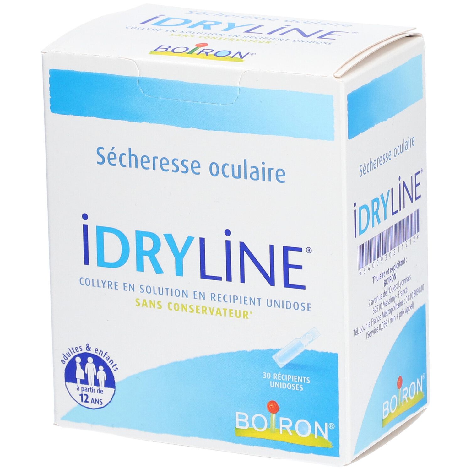 Idryline, collyre en solution en récipient unidose, boîte de 30 récipients unidoses de 0,4