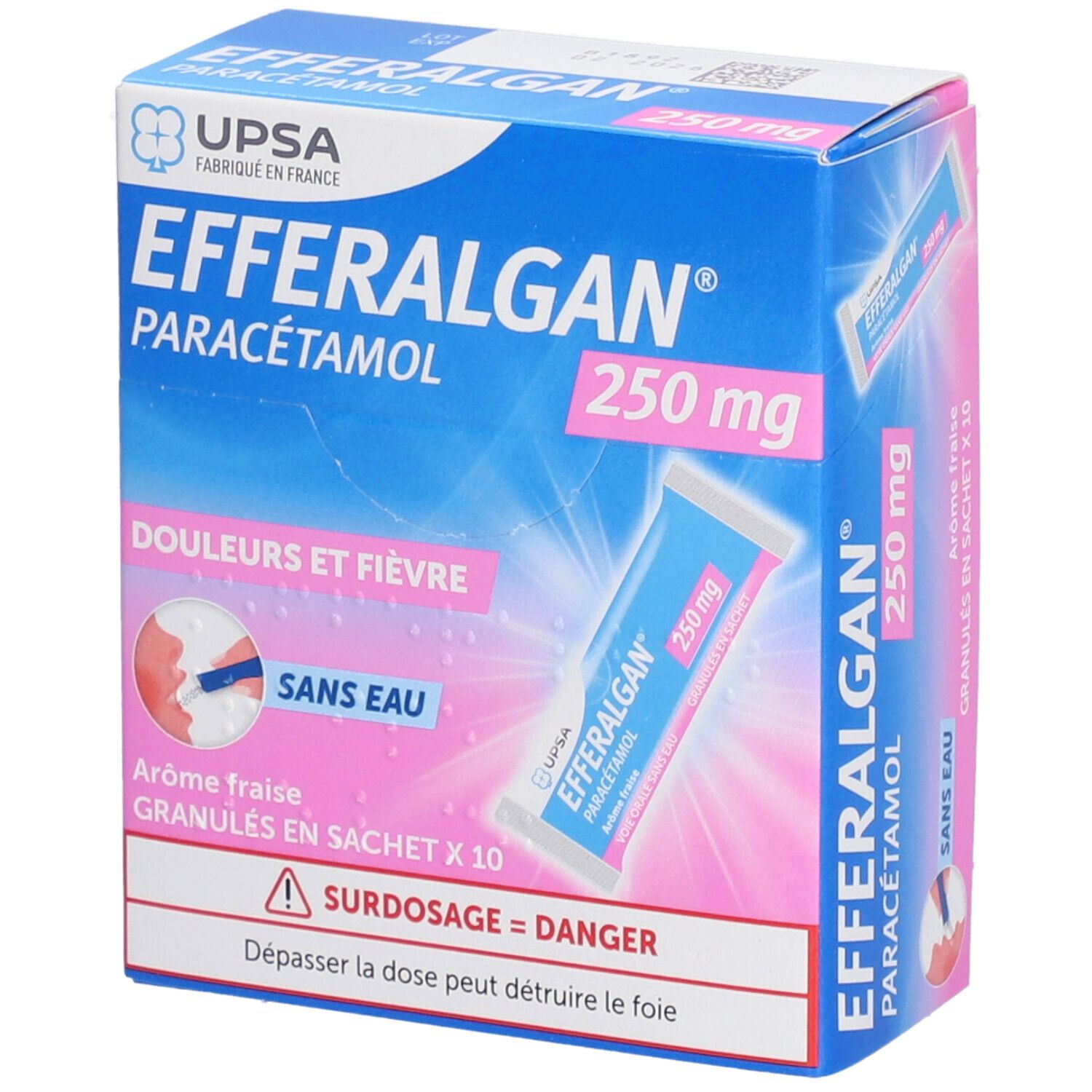 Efferalgan 250mg - Granulés en sachet - Arôme Fraise