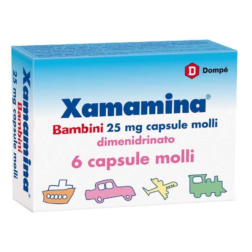 XAMAMINA MAL DI VIAGGIO Bambini 25 mg capsule molli