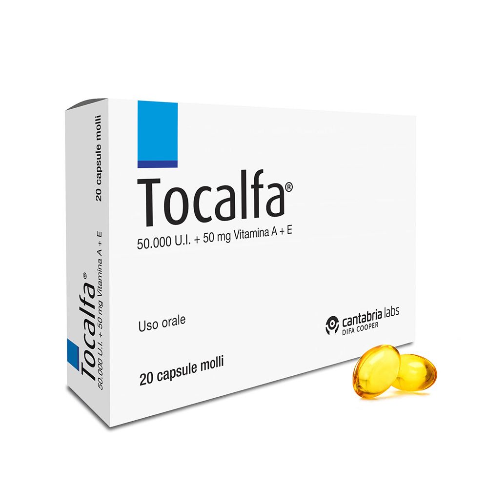 TOCALFA® 20 Capsule Molli Vitamina A 50000 UI + Vitamina E 50 mg