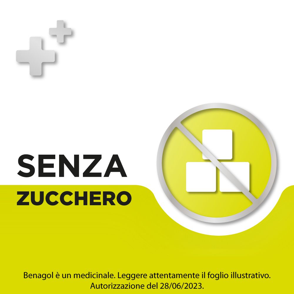 Simbolo senza zucchero. Testo: 'SENZA ZUCCHERO'. Sfondo: giallo e bianco con simboli a croce.
