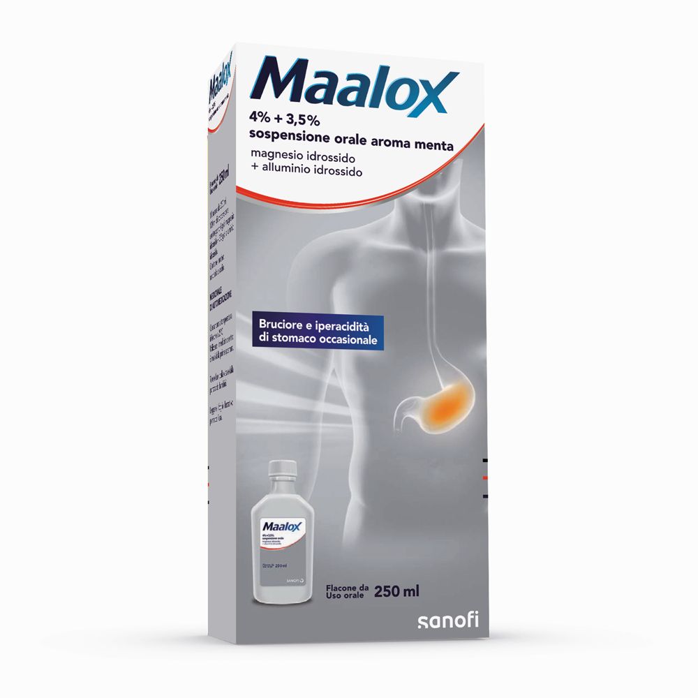 Image of Maalox 4% + 3,5% Sospensione Orale Aroma Menta