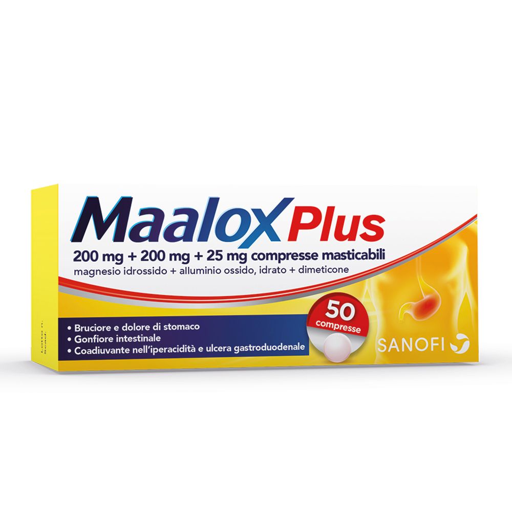Image of Maalox Plus Compresse Masticabili 50 Compresse