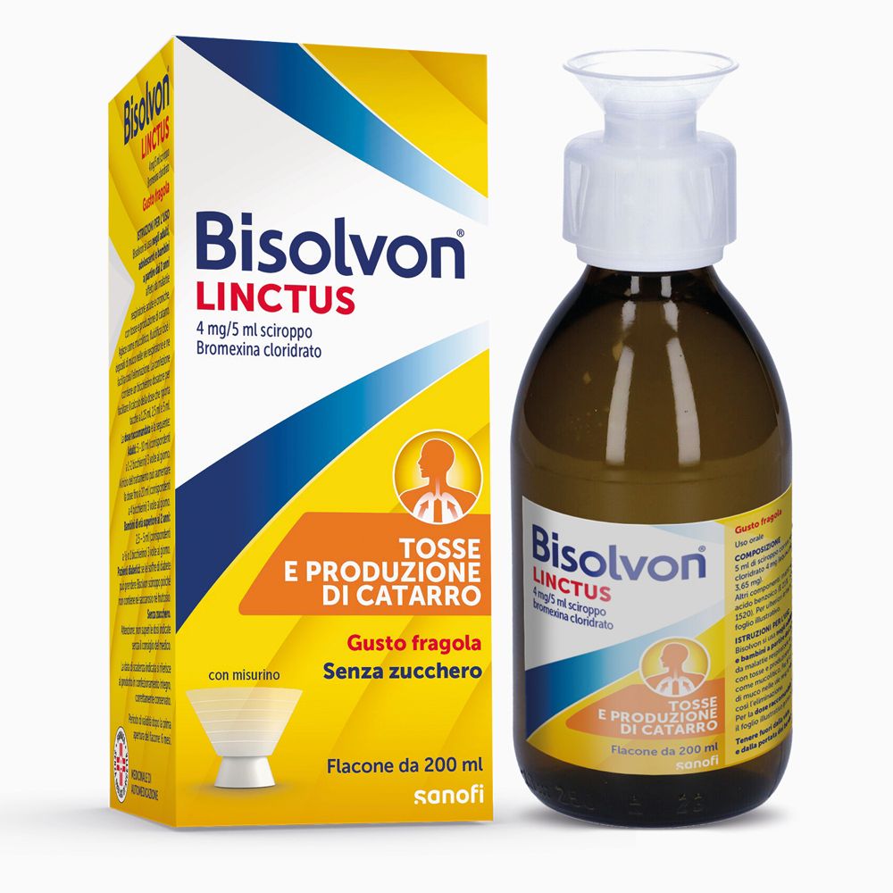 Image of Bisolvon® Linctus 4 mg/5 ml Sciroppo gusto fragola