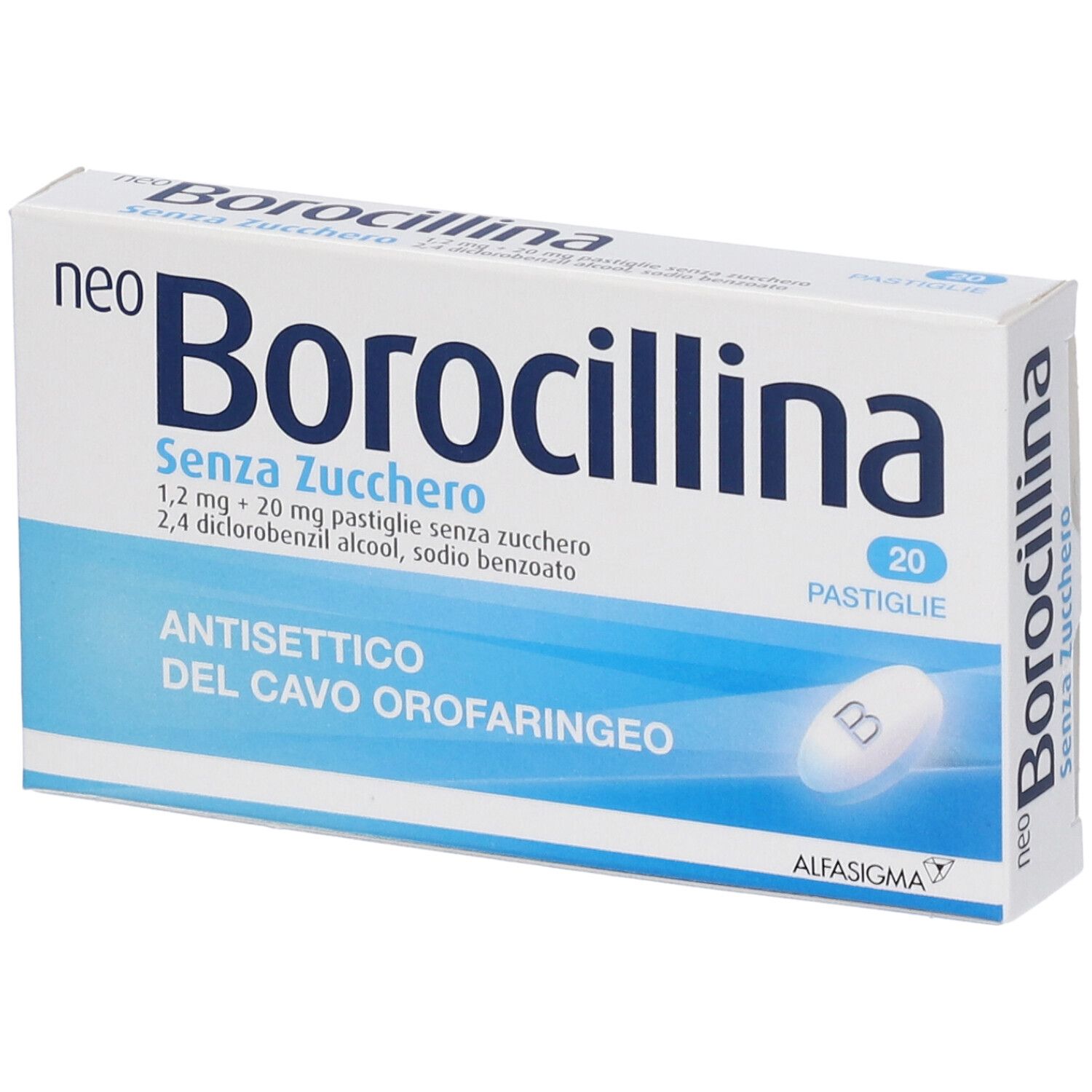 NeoBorocillina Antisettico Gola Pastiglie per Mal di Gola Senza Zucchero