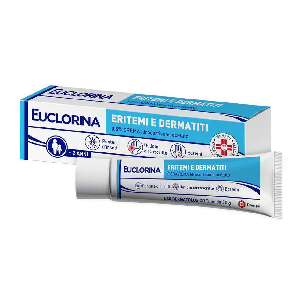 Scatola con stampa del prodotto. Scritto: Sintotrat 0,5% crema. 1 tubo da 20 g. Dompé.