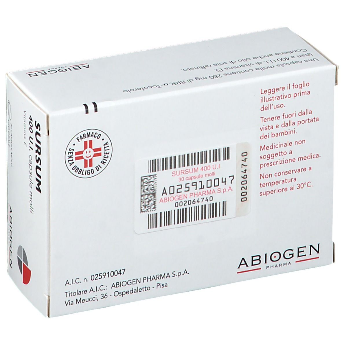 SURSUM 400 U.I. capsule molli 2x30 pz Redcare