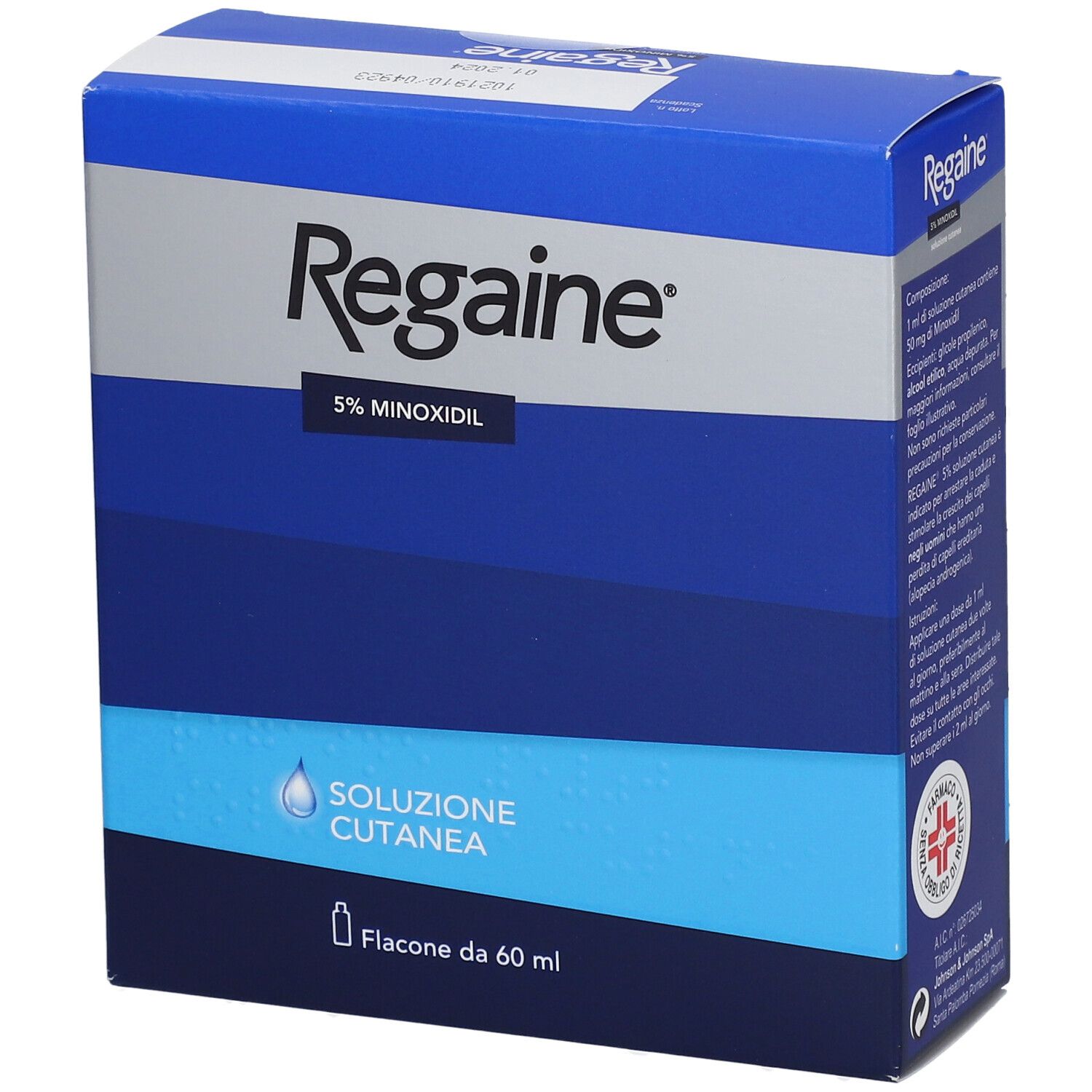 Regaine 5% Minoxidil Soluzione Cutanea per Alopecia Androgenetica Cadu