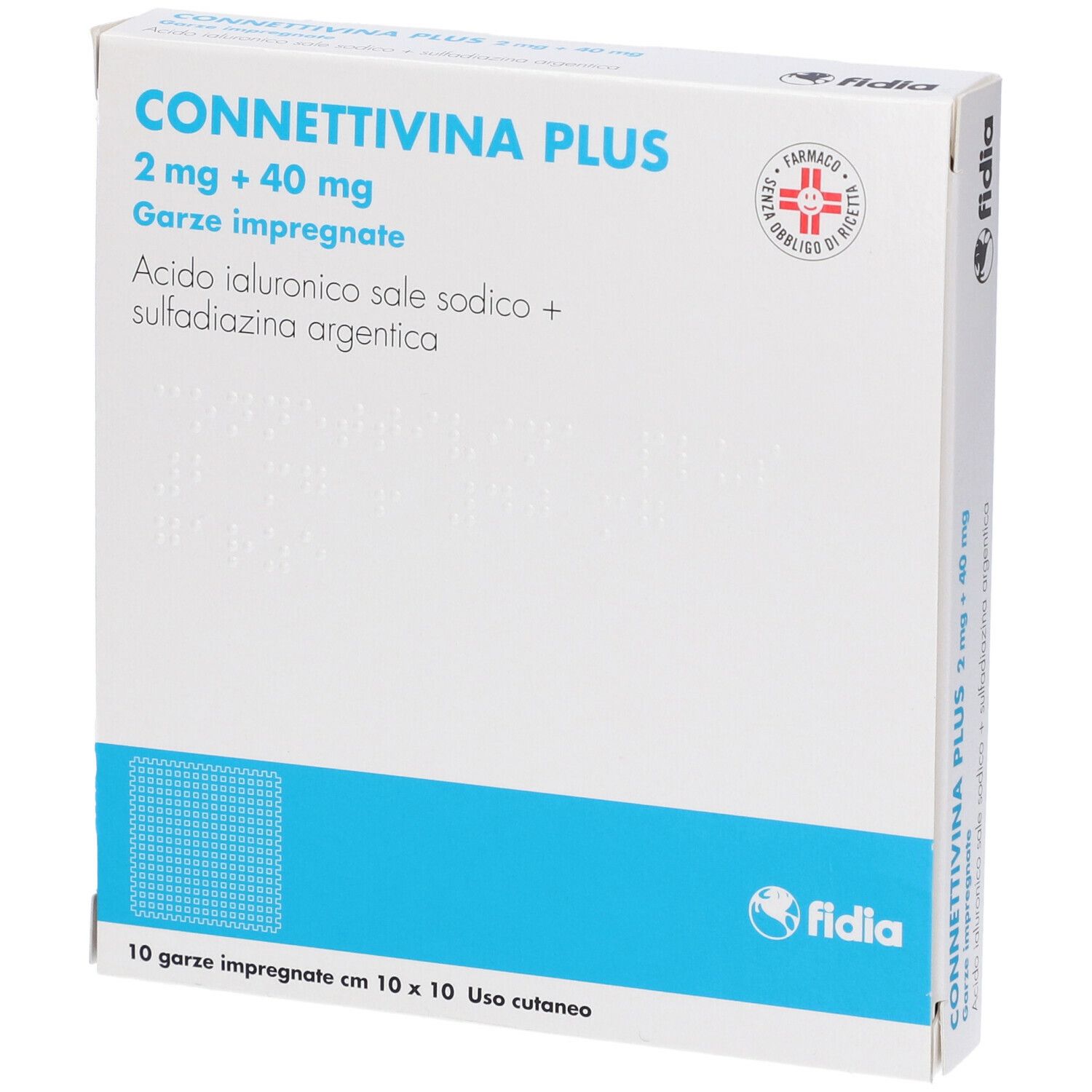 CONNETTIVINA Plus Garze impregnate 2 mg + 40 mg
