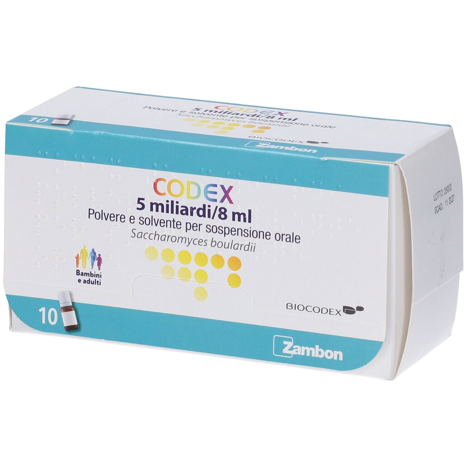 Codex 5 miliardi/8 ml polvere e solvente per sospensione orale