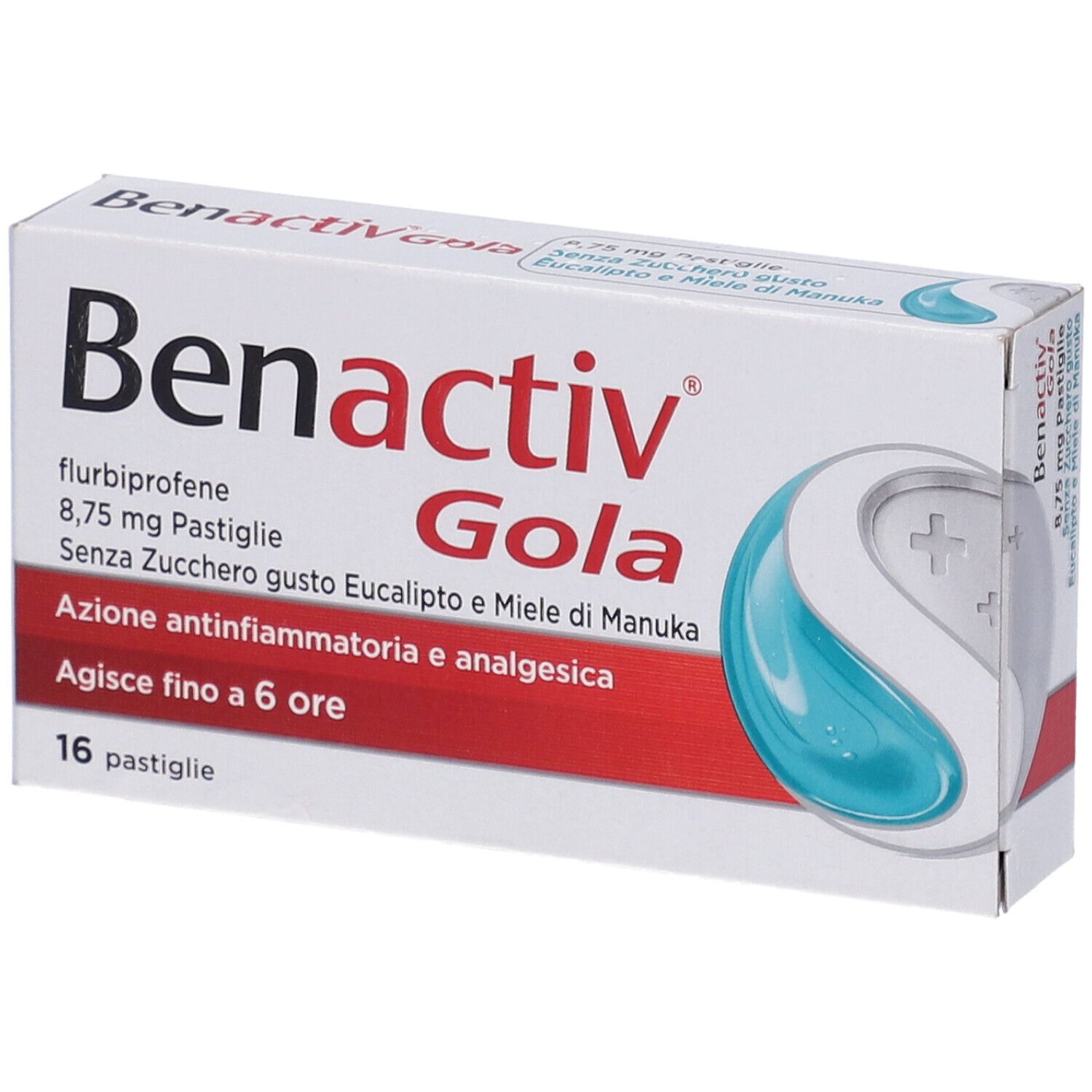 BENACTIV GOLA 8,75 mg Pastiglie Senza Zucchero Gusto Eucalipto e Miele di Manuka